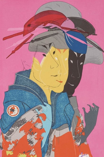 浮世絵風の木版画